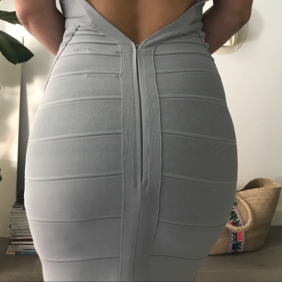 SOLD!!! Herve Léger sz Small - Grey open back dress - Picture 6 of 7